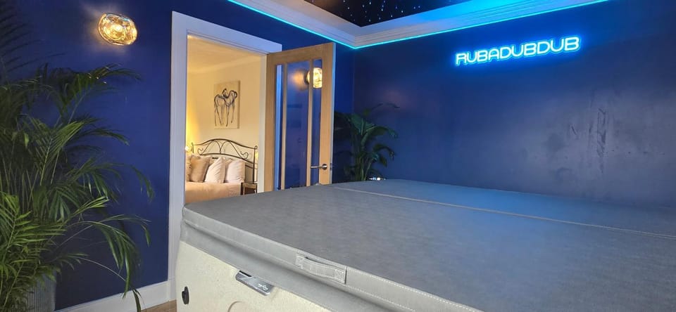 The NEW Blue Horse Suite at The Grumpy Schnauzer B&B Luxury Private Indoor Hot Tub Breakfast in Bed Bed and Breakfast in Coatbridge