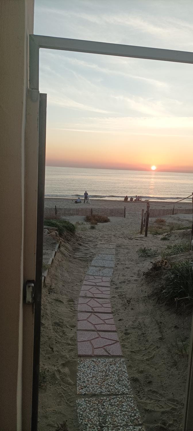 Property building, Natural landscape, Beach, Sea view, Sunset