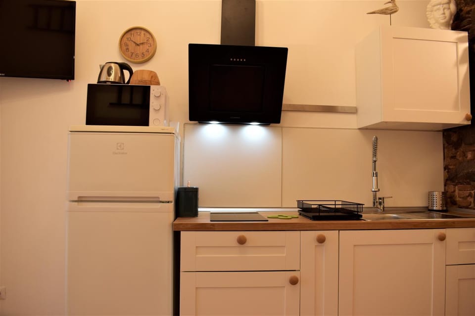Kitchen or kitchenette, minibar, stove