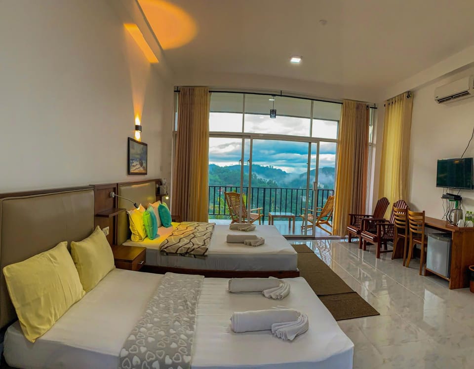 Bed, Photo of the whole room, Bedroom, City view, Mountain view
