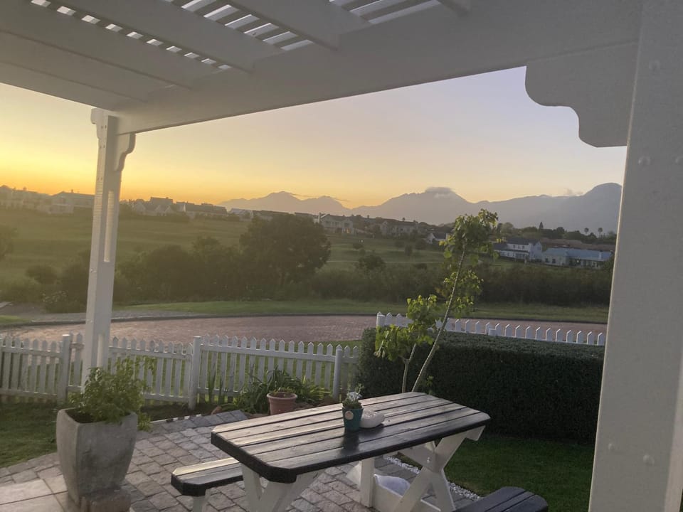 Patio, Mountain view, Sunset