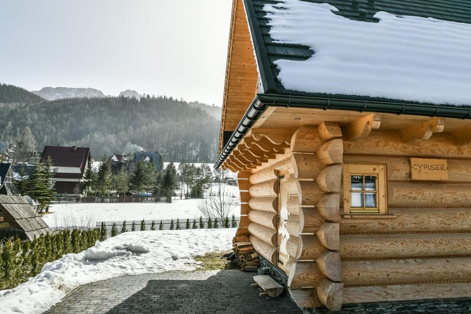 Property building, Day, Natural landscape, Winter, Garden, Mountain view