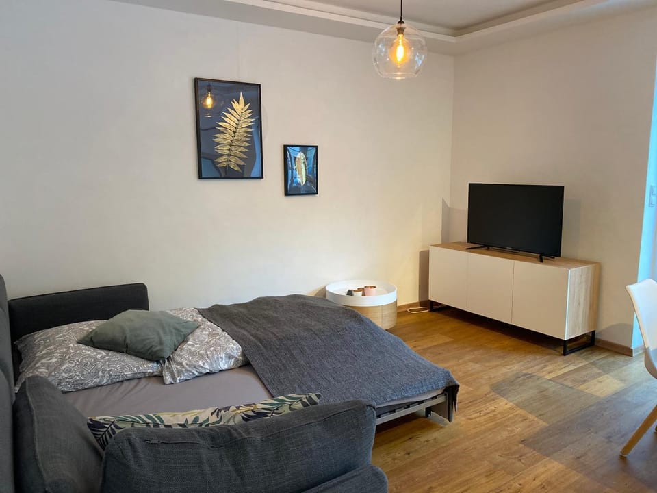 Bed, TV and multimedia, Living room, Photo of the whole room, Seating area