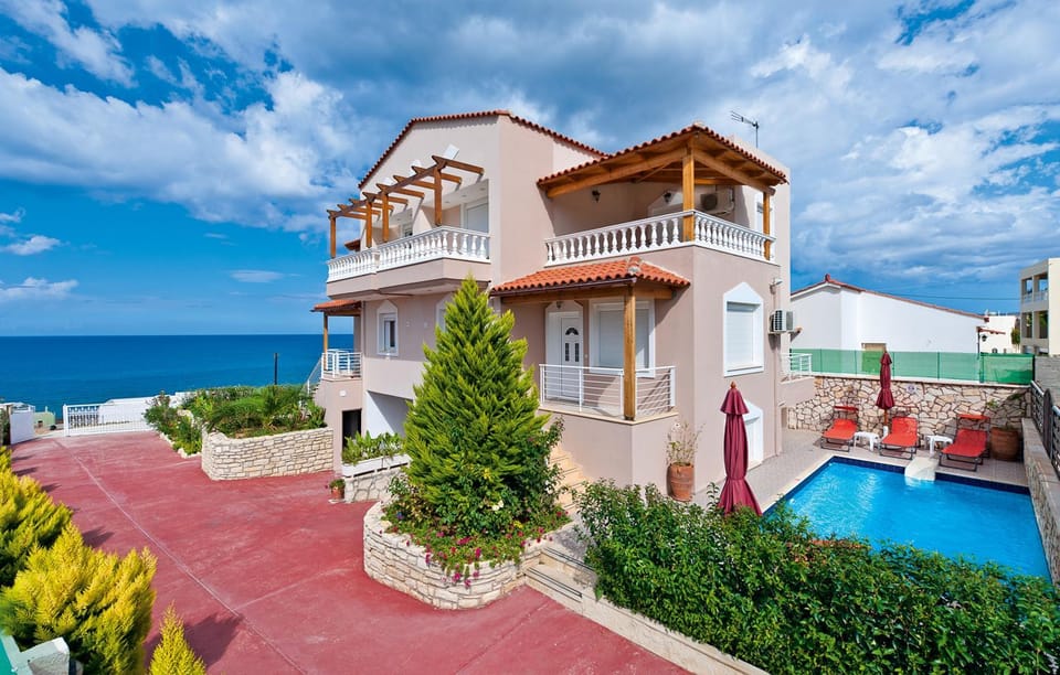 Patio, Bird's eye view, BBQ facilities, Garden, Garden view, Pool view, Sea view, Swimming pool