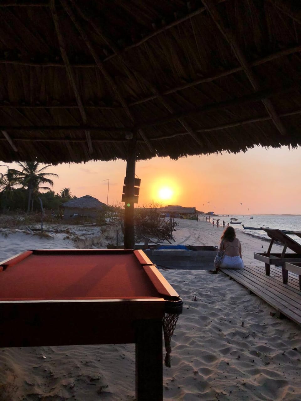 Beach, Sea view, Sunset, sunbed