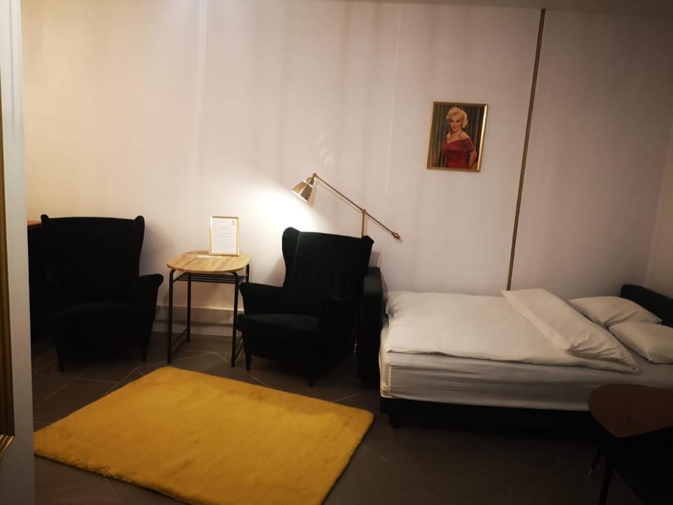 Bed, Living room, Photo of the whole room, Seating area, Bedroom
