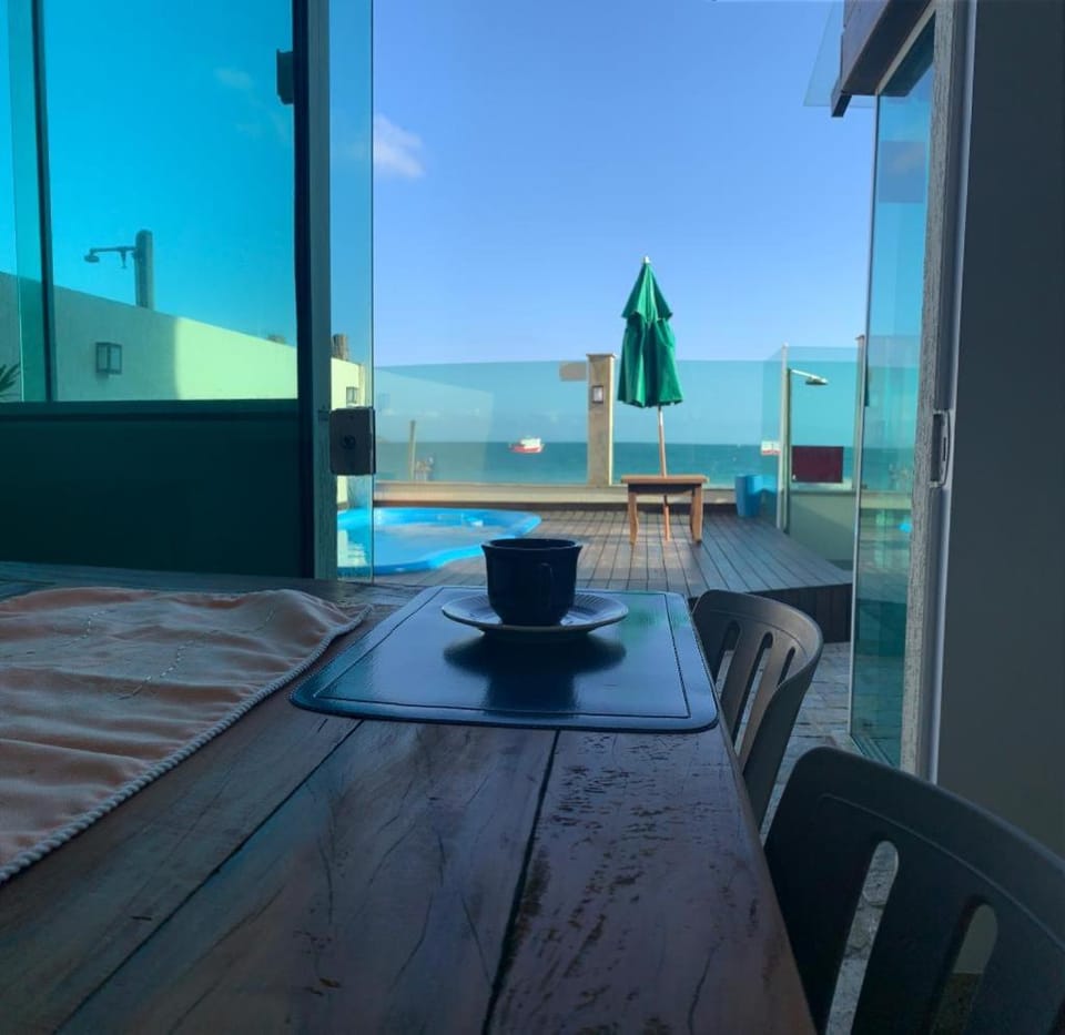 Dining area, Pool view, Sea view