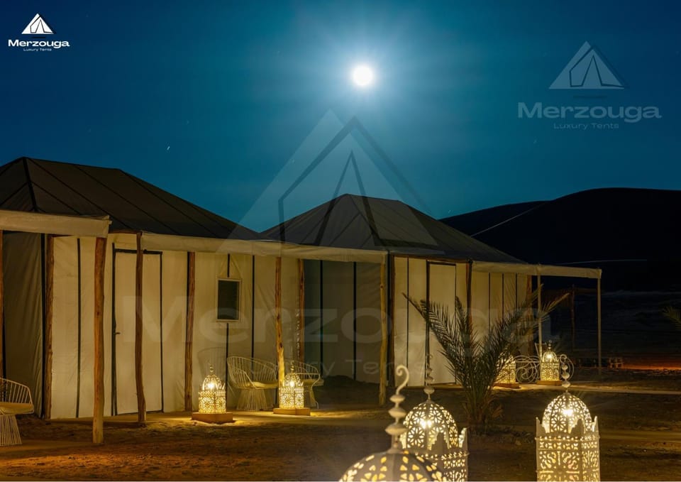 Property building, Night, Natural landscape, Text overlay, Mountain view