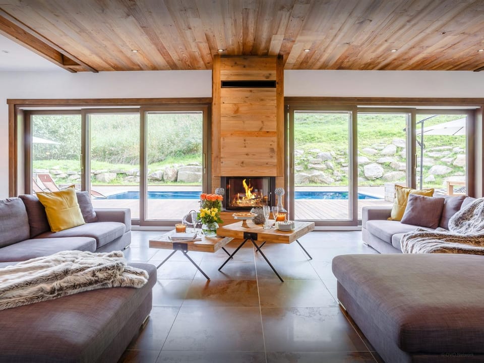 Natural landscape, Living room, Seating area, Swimming pool