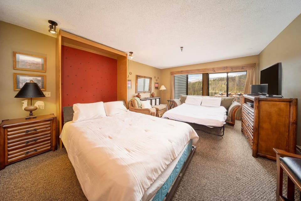 Bed, Day, TV and multimedia, View (from property/room), Living room, Bedroom, furniture