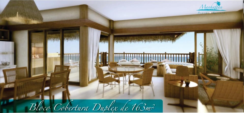 View (from property/room), Balcony/Terrace, Living room, Sea view