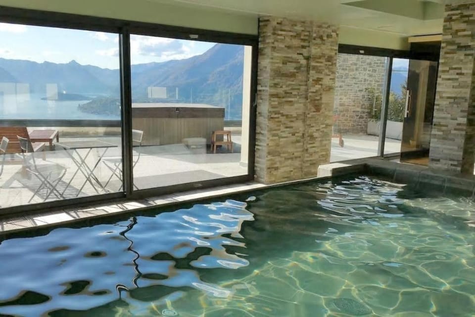 Property building, Living room, Swimming pool