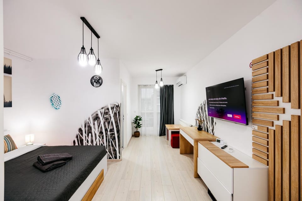 Premium Skyline Studio with free parking & panoramic view Apartment in Bucharest