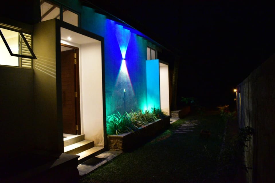Property building, Night, Garden