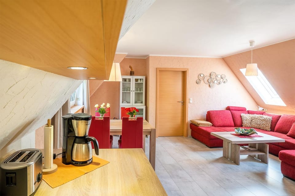 Kitchen or kitchenette, Living room, Seating area