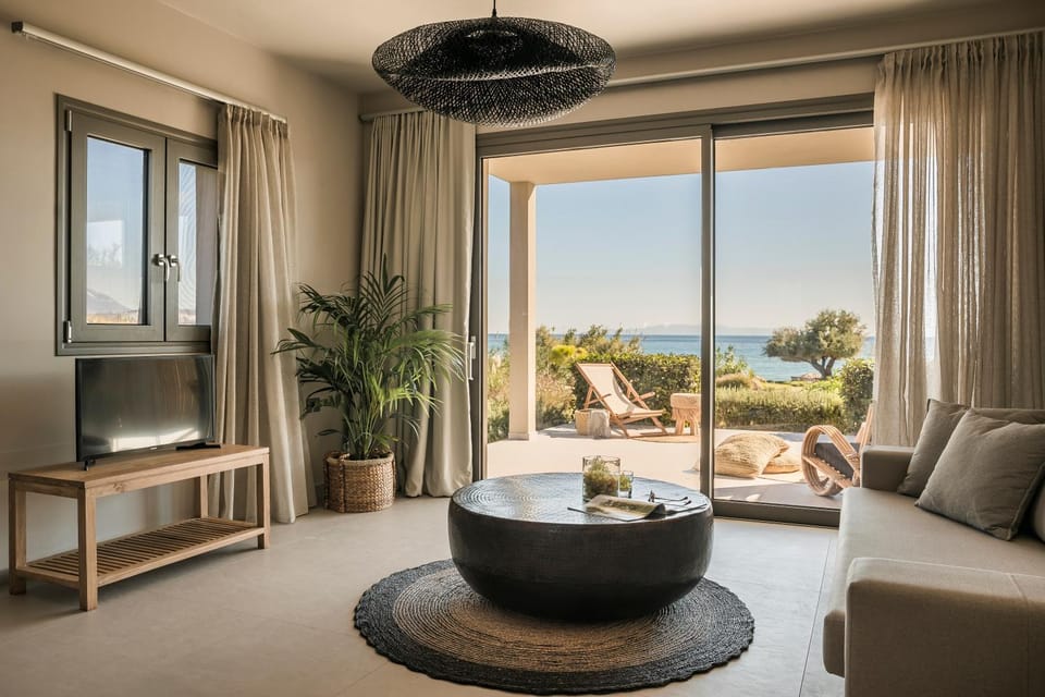 Living room, Seating area, Sea view