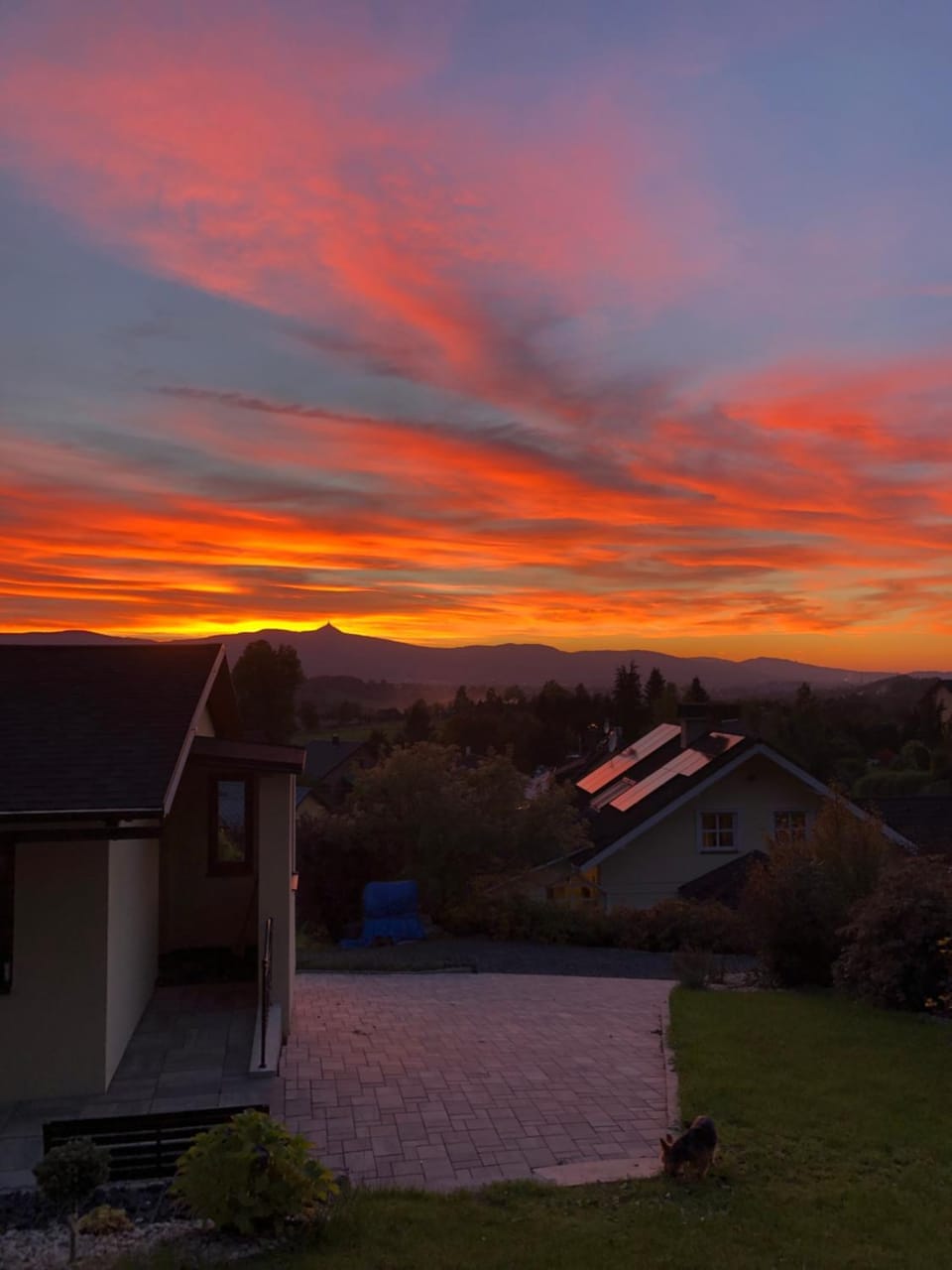 Property building, Natural landscape, Sunset