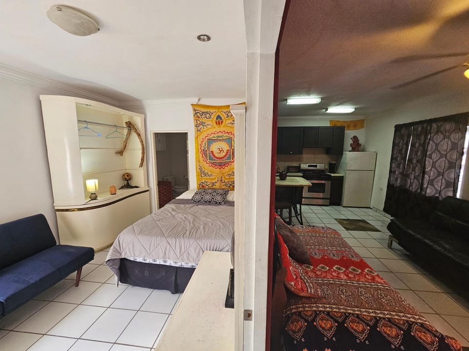 Bed, Living room, Photo of the whole room, Seating area, Dining area, Bedroom, oven, wardrobe