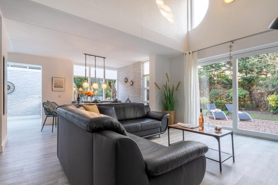 Living room, Seating area, Garden view