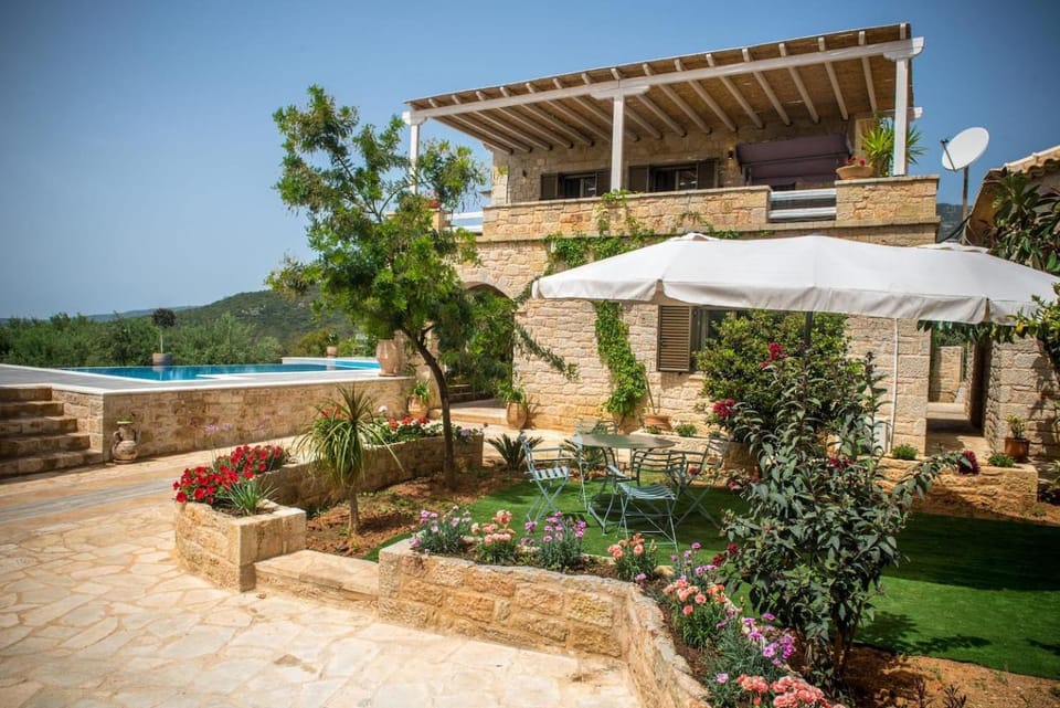 Property building, Patio, Garden, Swimming pool