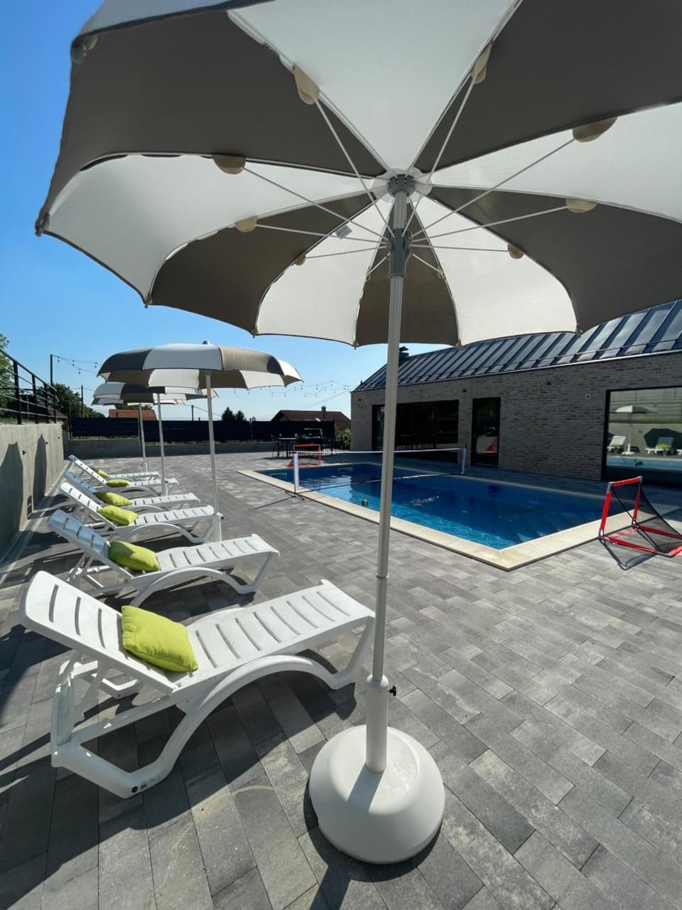 Patio, Pool view, Swimming pool, sunbed