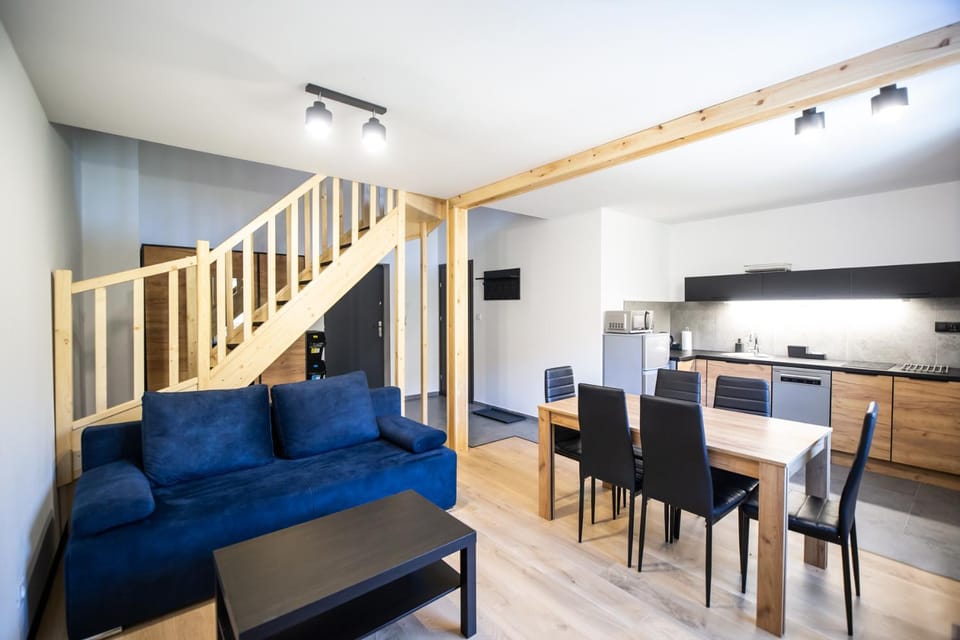 Kitchen or kitchenette, Living room, Seating area, Dining area, minibar, pet friendly, stove