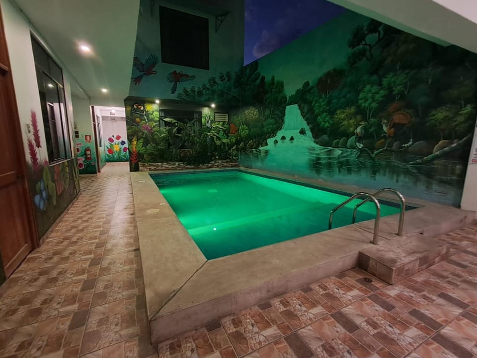 Night, Pool view, Swimming pool