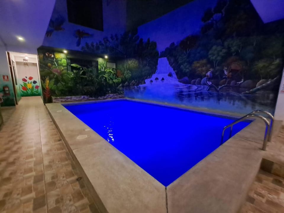 Night, Pool view, Swimming pool