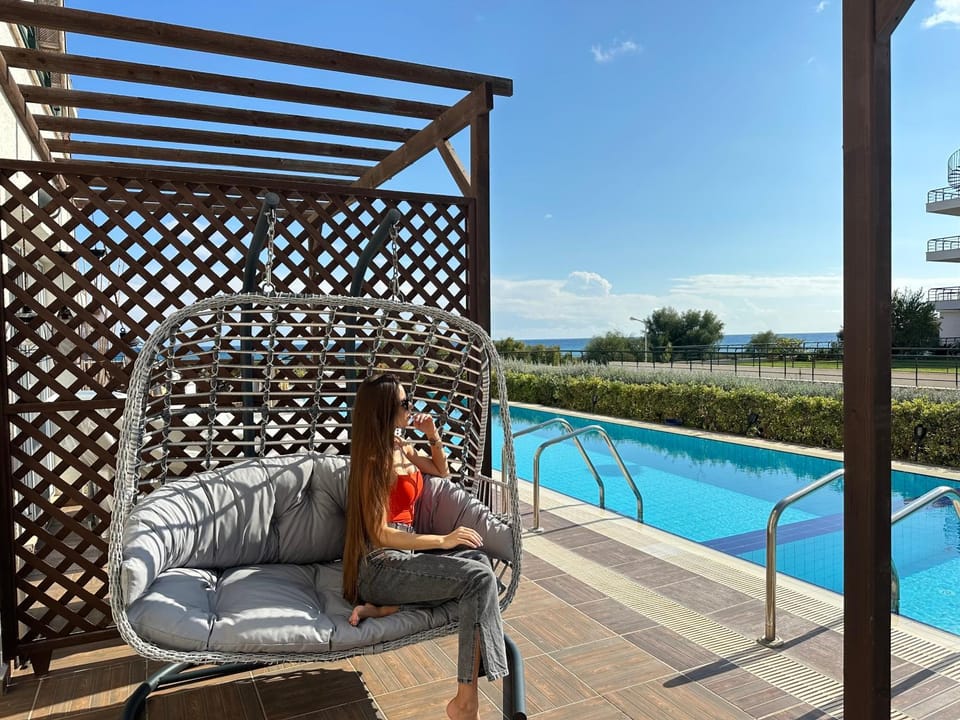 Patio, Day, Natural landscape, View (from property/room), Balcony/Terrace, Seating area, Pool view, Swimming pool