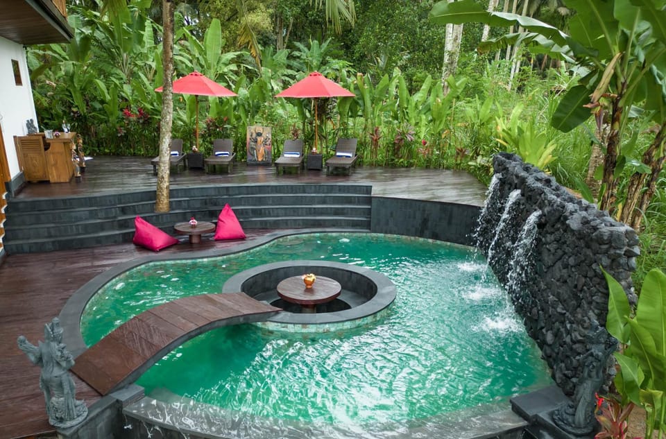 Patio, Natural landscape, Garden view, Swimming pool