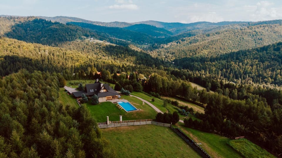 Spring, Day, Natural landscape, Bird's eye view, Garden, Mountain view, Pool view, Swimming pool