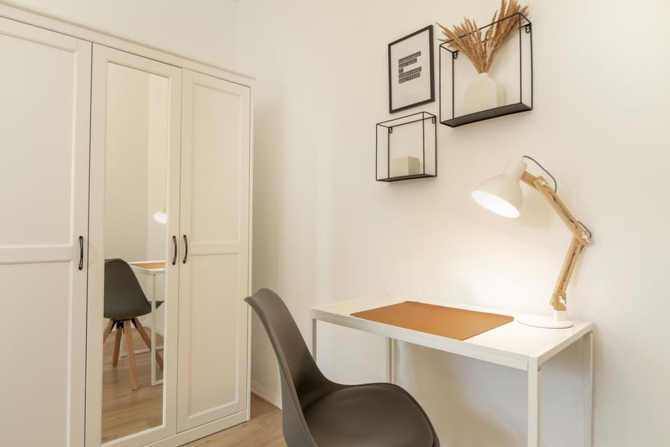 Seating area, wardrobe
