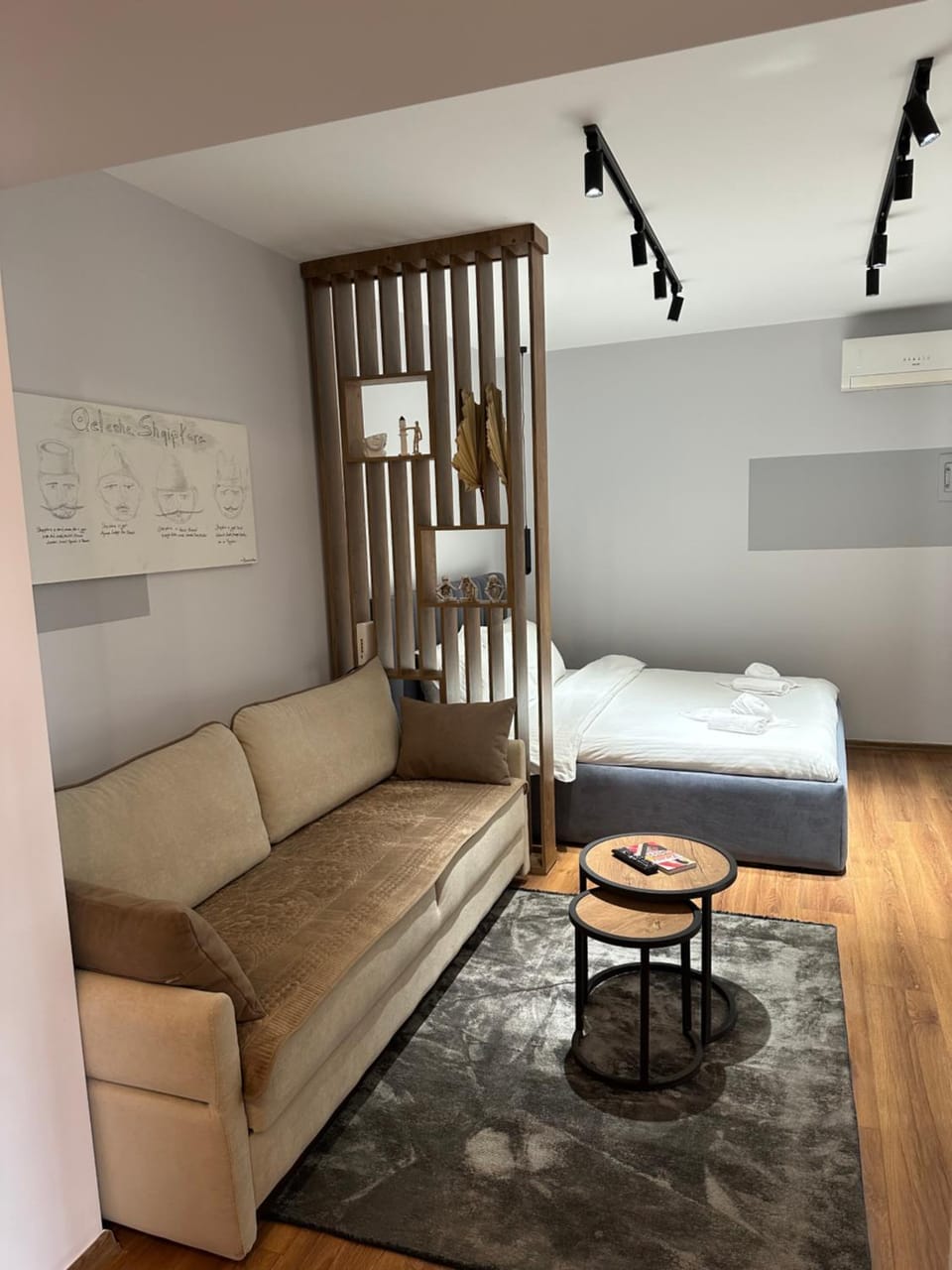 Bed, Living room, Photo of the whole room, Seating area, Bedroom