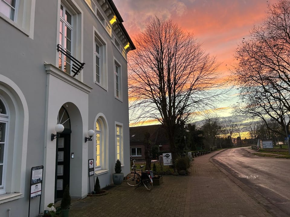 Property building, Street view, Sunset