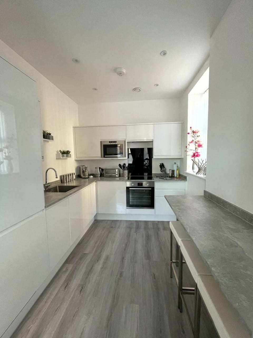 Kitchen or kitchenette, dishwasher