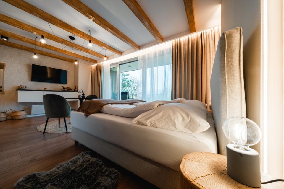 Bed, TV and multimedia, Living room, Bedroom