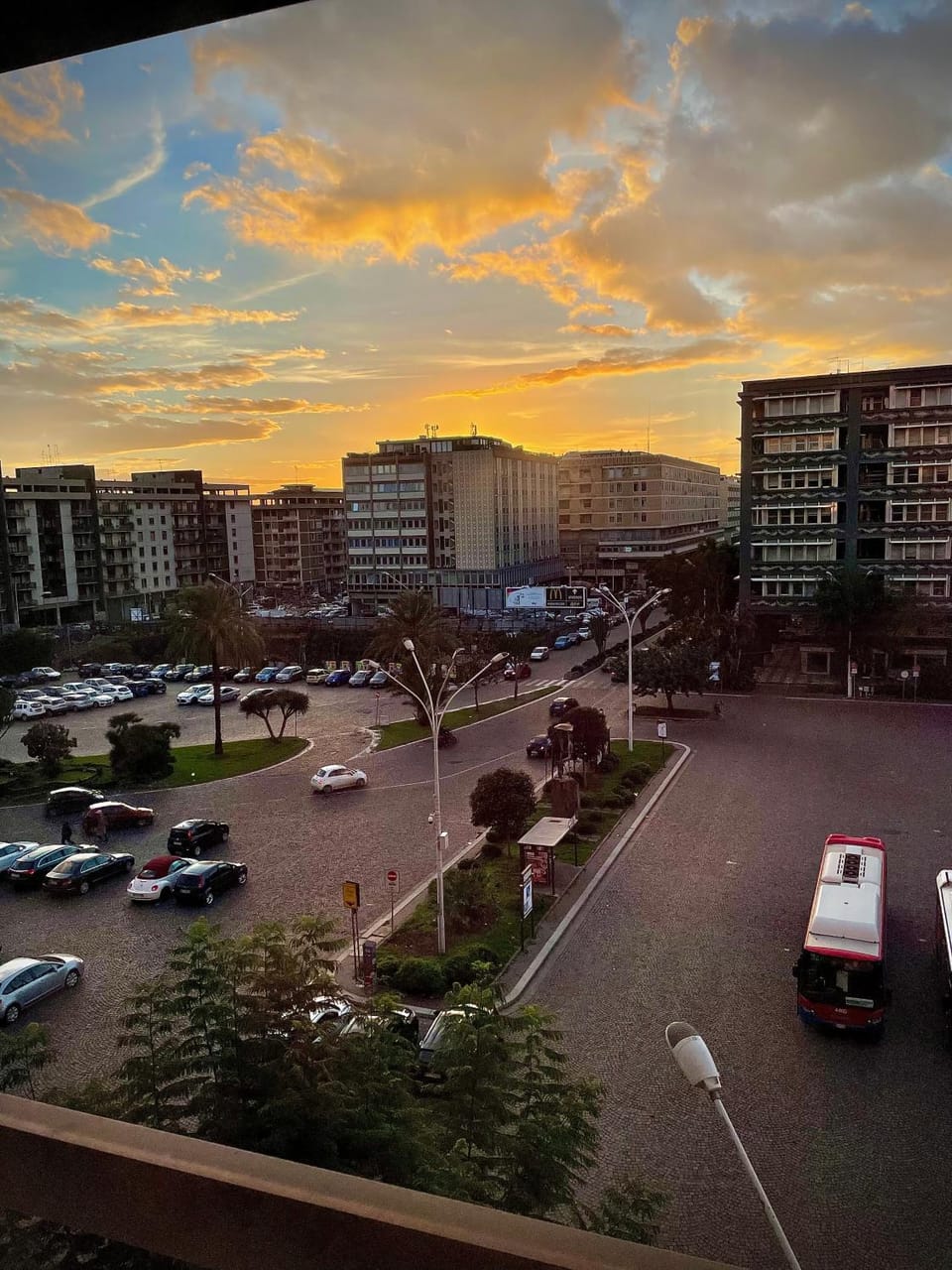 City view, Street view, Sunset