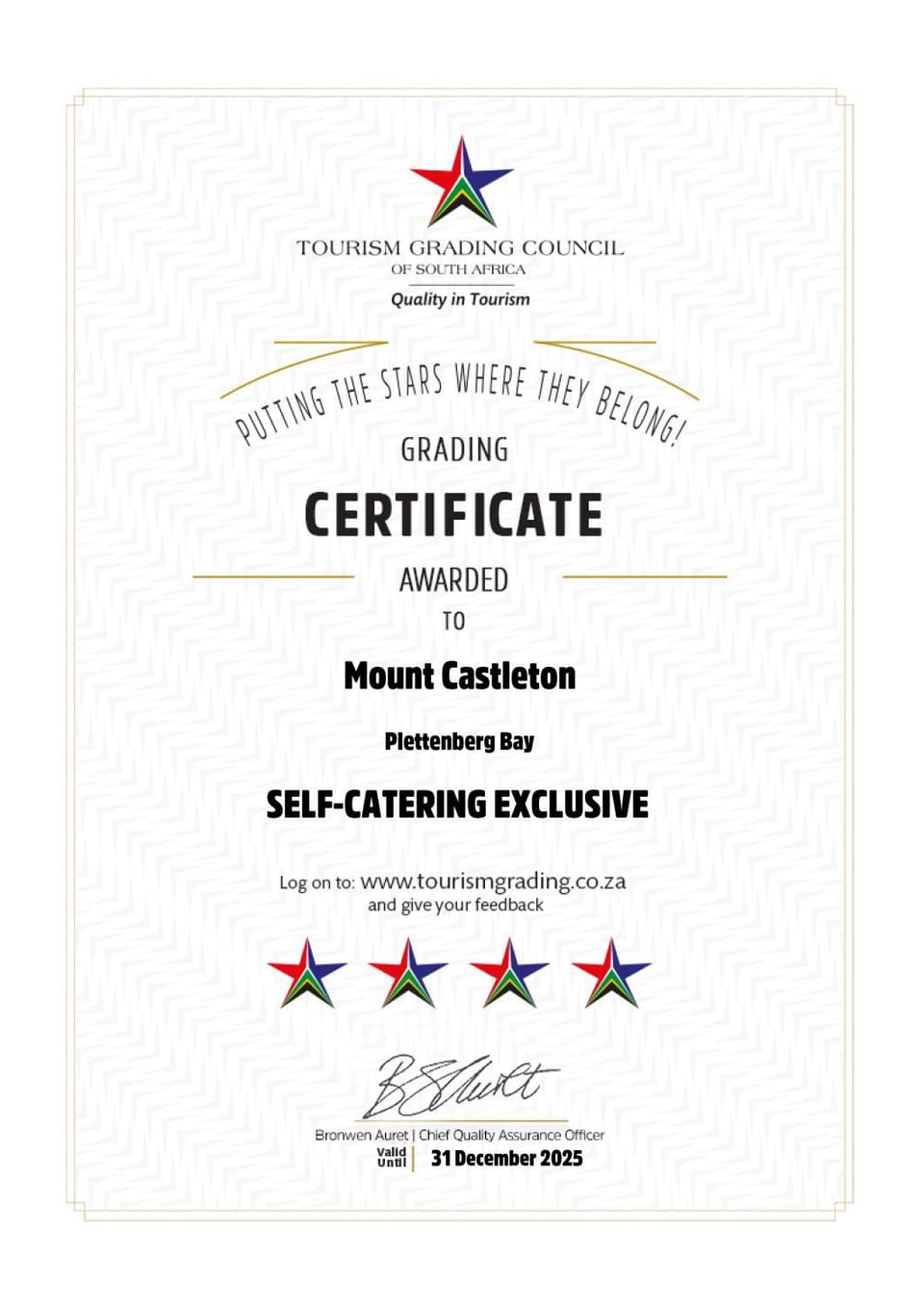 Property building, Certificate/Award