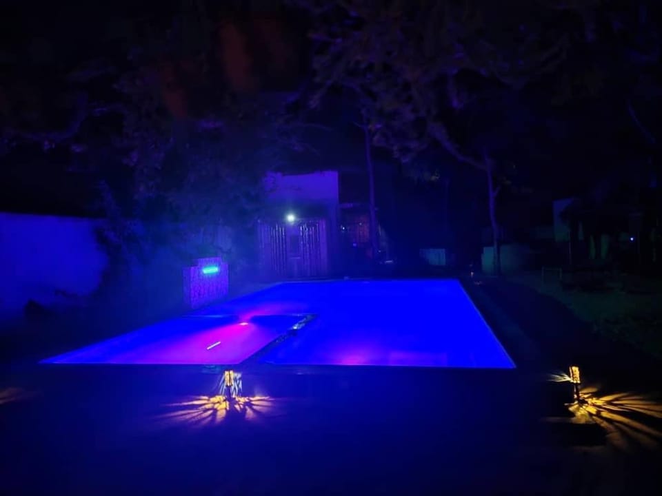 Night, Garden, Pool view, Swimming pool, Swimming pool
