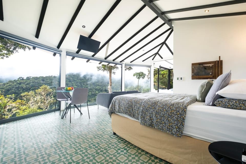 Bed, Photo of the whole room, Bedroom, Mountain view