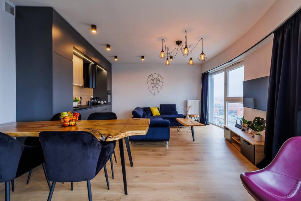 Panorama Capital Black Apartment in Poland