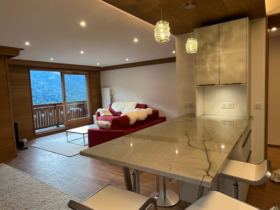 Living room, kitchen