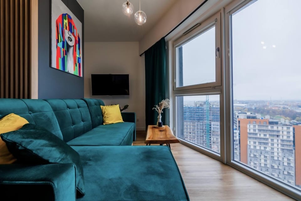 Living room, Seating area, City view