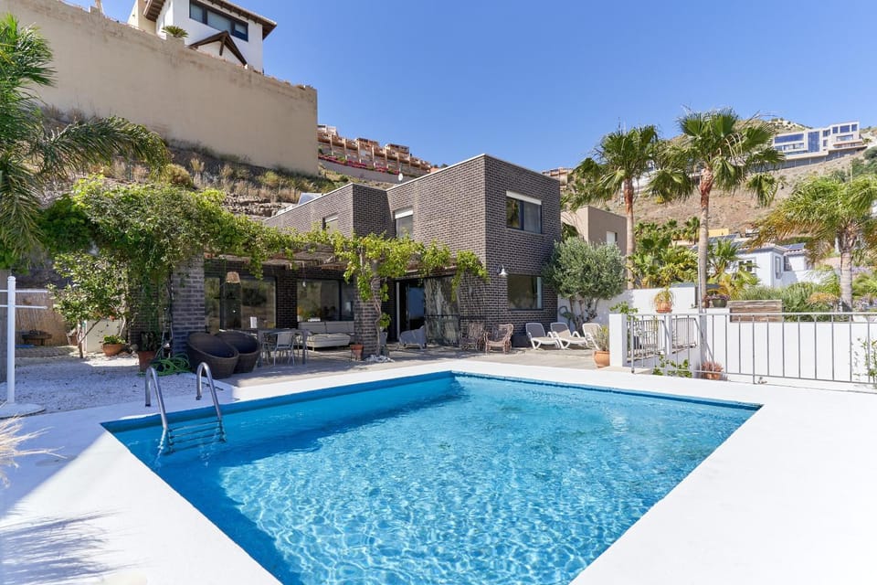Property building, Living room, Swimming pool