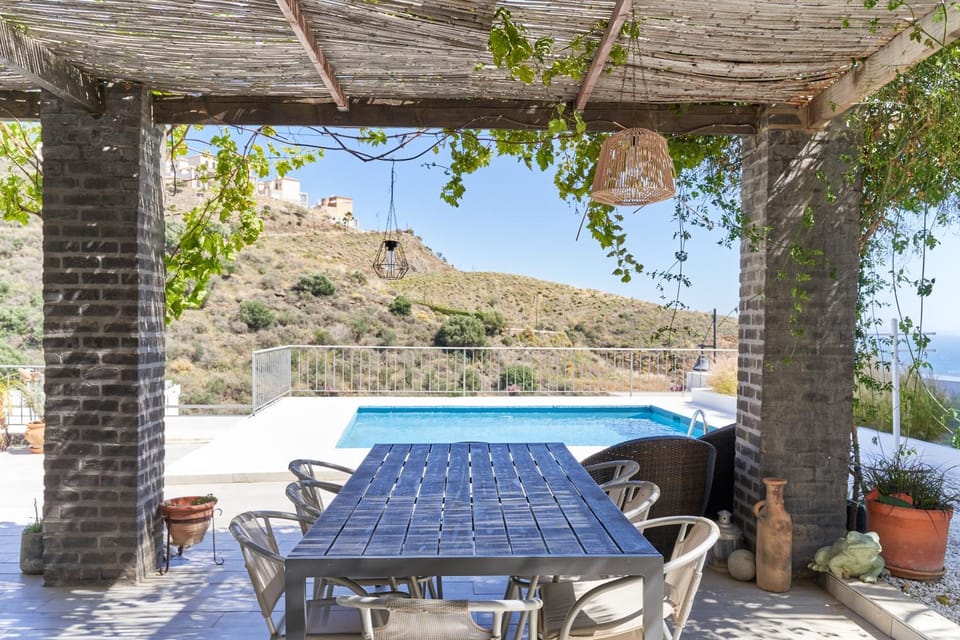 Property building, Living room, Swimming pool