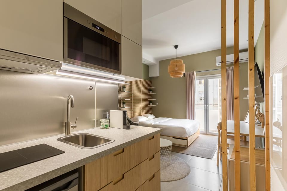 Bed, Kitchen or kitchenette, Photo of the whole room