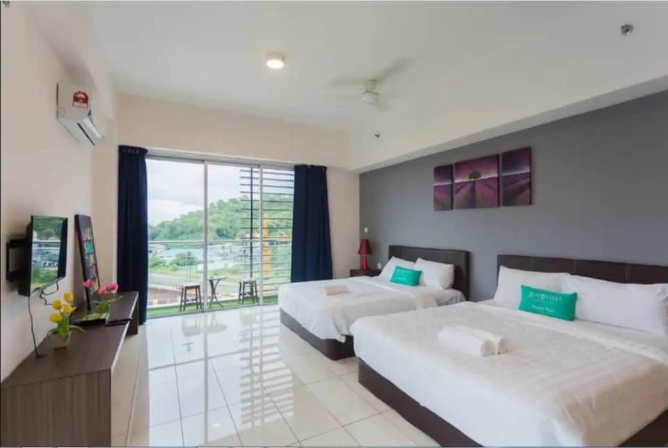 KK studio B 2 Queen Bed and Netflix Apartment in Kota Kinabalu