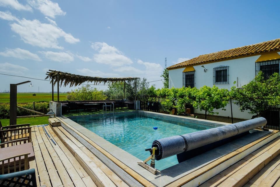Property building, Living room, Swimming pool