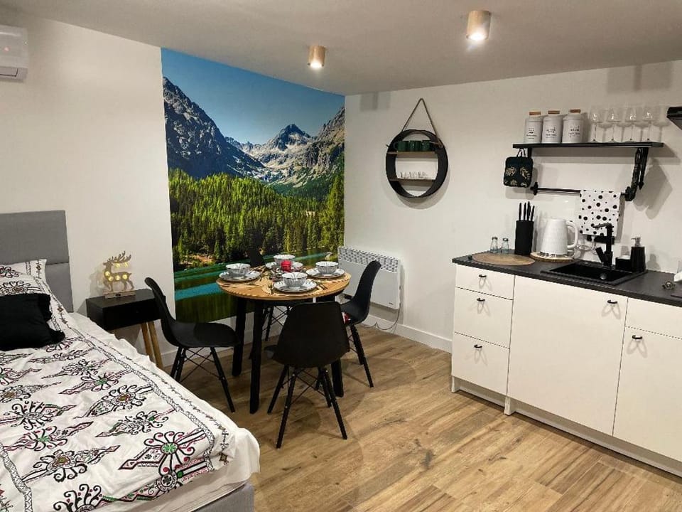 Bed, Kitchen or kitchenette, Photo of the whole room, Bedroom
