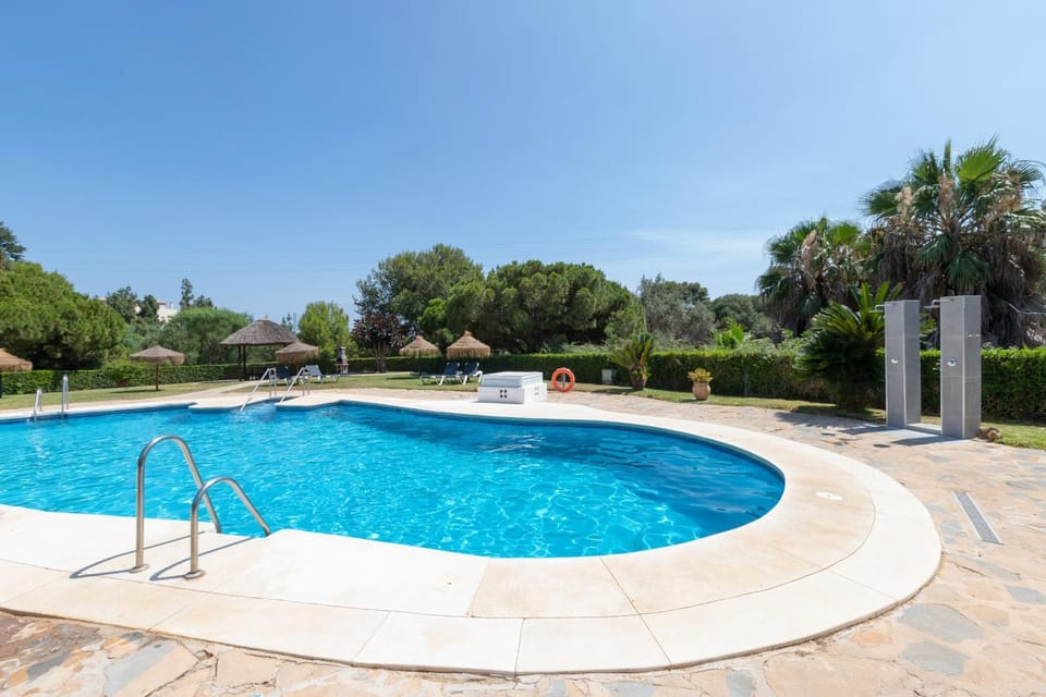 Property building, Living room, Swimming pool